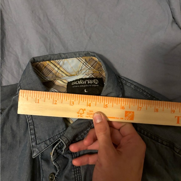 Men’s Large Solaris Longsleeve Jean Jacket NWOT 100% Cotton Blue Double Pockets - Picture 10 of 16